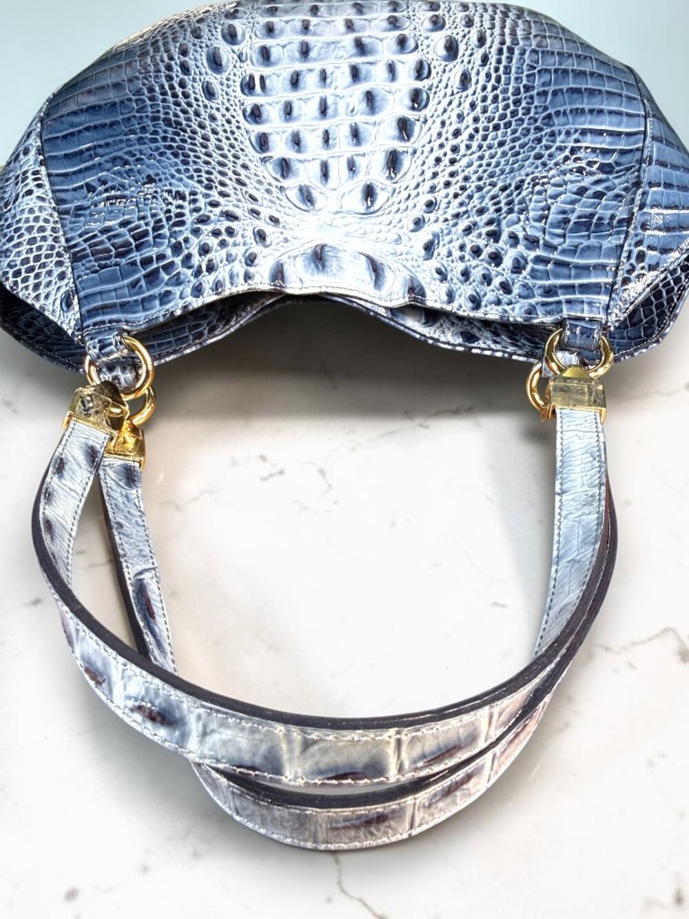 Brahmin Marianna Cerulean Melbourne Leather Shoulder Tote Bag - New Without Tags - Picture 10 of 13